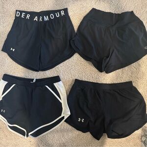 Under Armour Women's Black and White Athletic Shorts Set